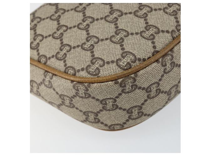 Borsa a Spalla GUCCI GG PLUS in Tela Pelle PVC Beige Auth th6401 - vista 13