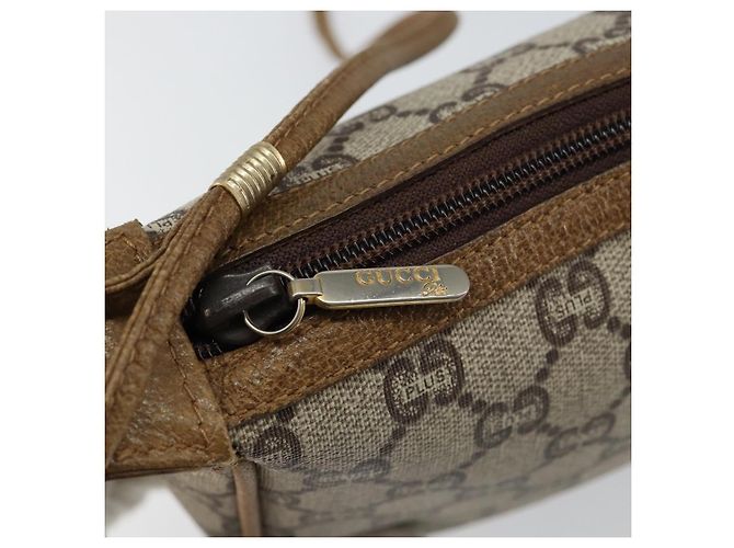 Borsa a Spalla GUCCI GG PLUS in Tela Pelle PVC Beige Auth th6401 - vista 15