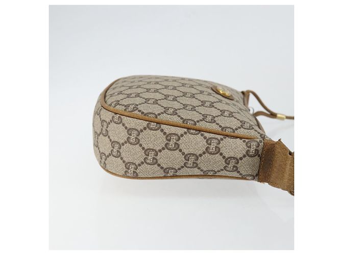 Borsa a Spalla GUCCI GG PLUS in Tela Pelle PVC Beige Auth th6401 - vista 4