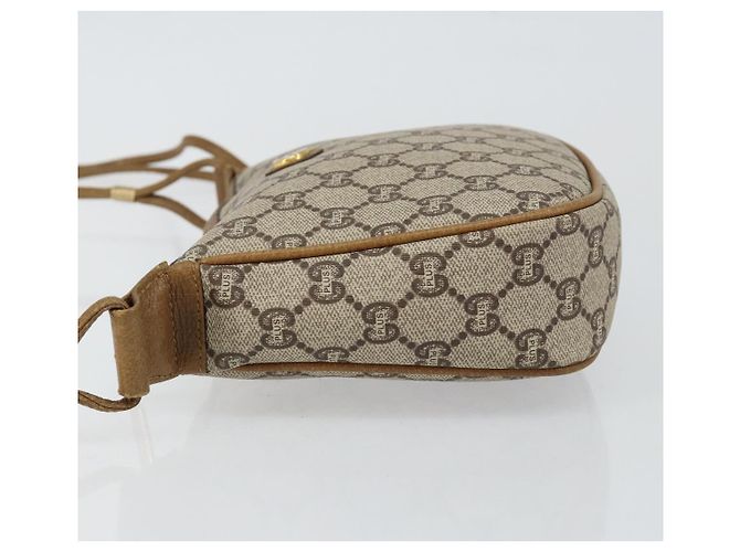 Borsa a Spalla GUCCI GG PLUS in Tela Pelle PVC Beige Auth th6401 - vista 5