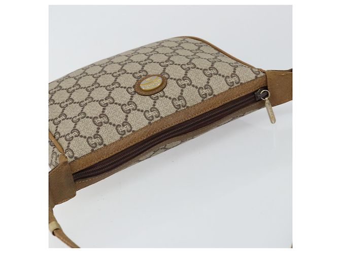 Borsa a Spalla GUCCI GG PLUS in Tela Pelle PVC Beige Auth th6401 - vista 6