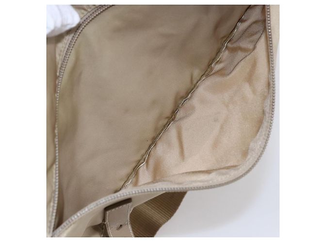 Bolsa de Ombro PRADA Nylon Bege Prata Autêntica mr1533 - vista 11