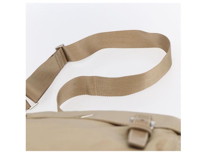 Bolsa de Ombro PRADA Nylon Bege Prata Autêntica mr1533 - vista 14