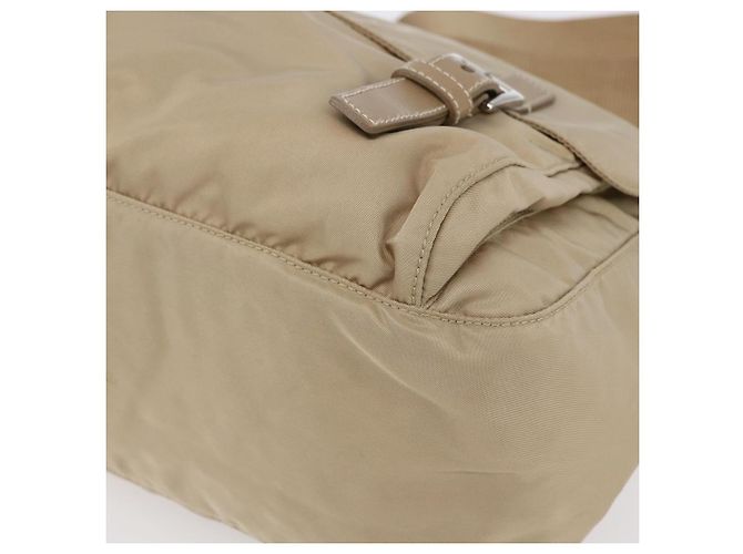 Bolsa de Ombro PRADA Nylon Bege Prata Autêntica mr1533 - vista 15