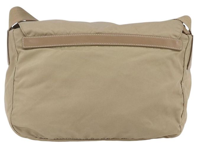 Bolsa de Ombro PRADA Nylon Bege Prata Autêntica mr1533 - vista 2