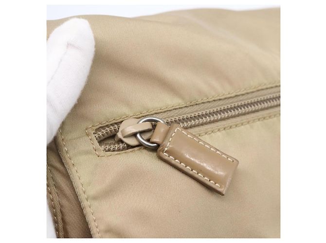 Bolsa de Ombro PRADA Nylon Bege Prata Autêntica mr1533 - vista 20