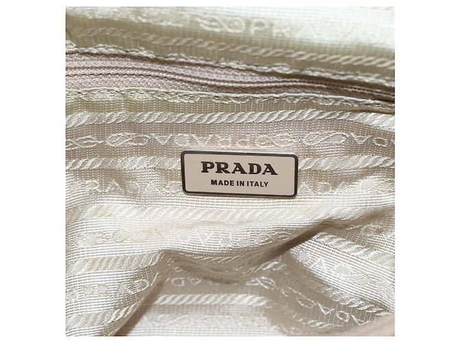 Bolsa de Ombro PRADA Nylon Bege Prata Autêntica mr1533 - vista 21