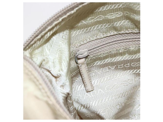Bolsa de Ombro PRADA Nylon Bege Prata Autêntica mr1533 - vista 22