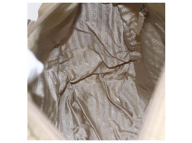 Bolsa de Ombro PRADA Nylon Bege Prata Autêntica mr1533 - vista 24