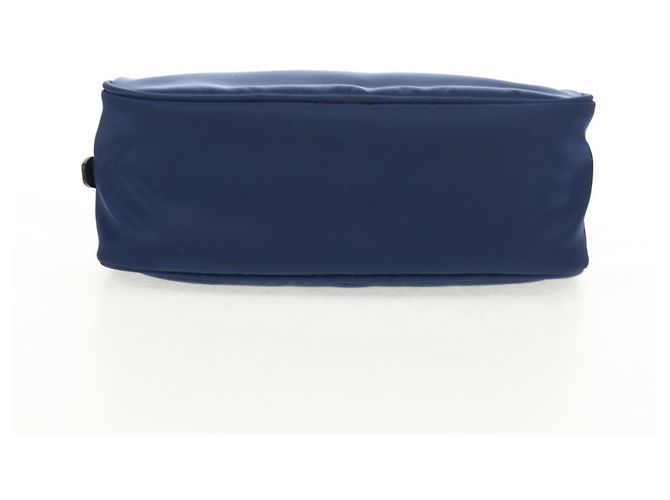 Borsa Clutch PRADA in nylon blu e oro Auth SW1822V D'oro - vista 5