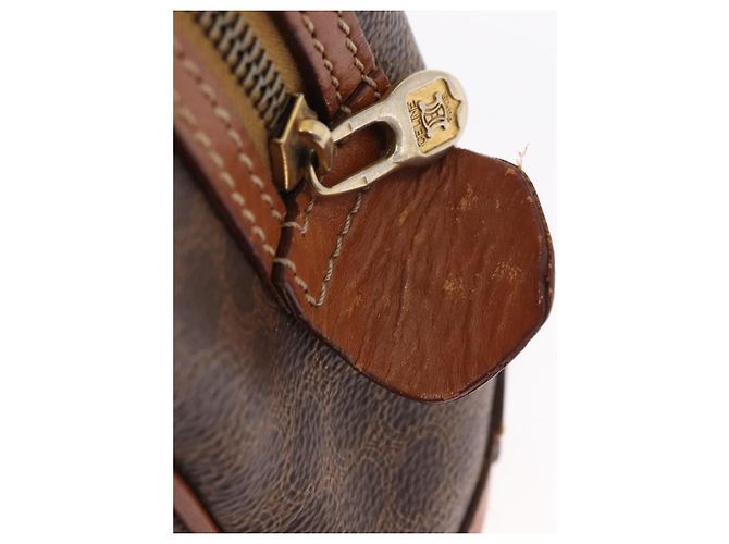 Céline Borsa a mano in tela Macadam CELINE in pelle PVC marrone oro Auth ka213 D'oro - vista 10
