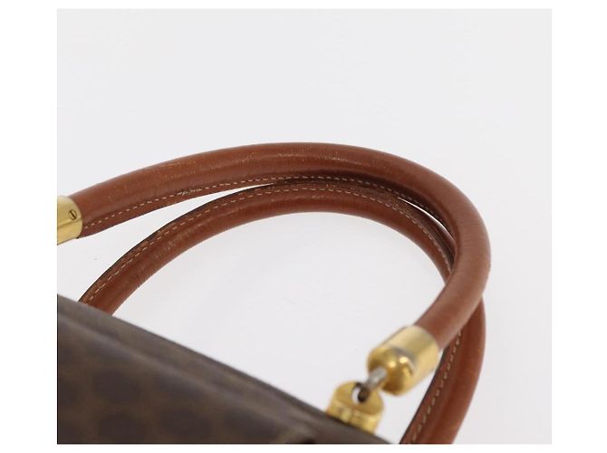Céline Borsa a mano in tela Macadam CELINE in pelle PVC marrone oro Auth ka213 D'oro - vista 14