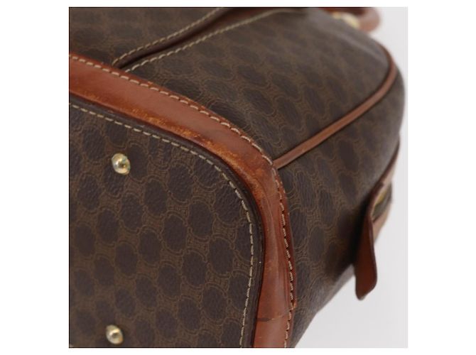 Céline Borsa a mano in tela Macadam CELINE in pelle PVC marrone oro Auth ka213 D'oro - vista 16
