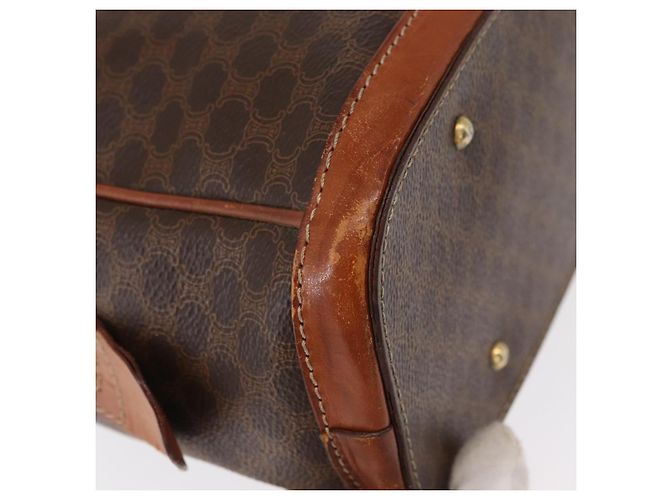Céline Borsa a mano in tela Macadam CELINE in pelle PVC marrone oro Auth ka213 D'oro - vista 17