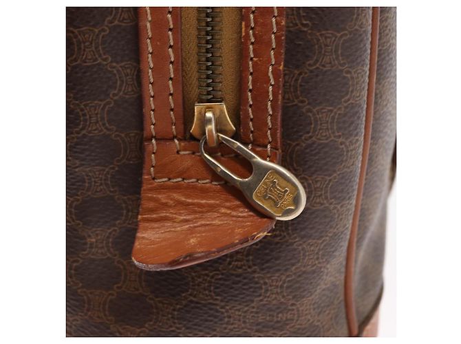 Céline Borsa a mano in tela Macadam CELINE in pelle PVC marrone oro Auth ka213 D'oro - vista 18
