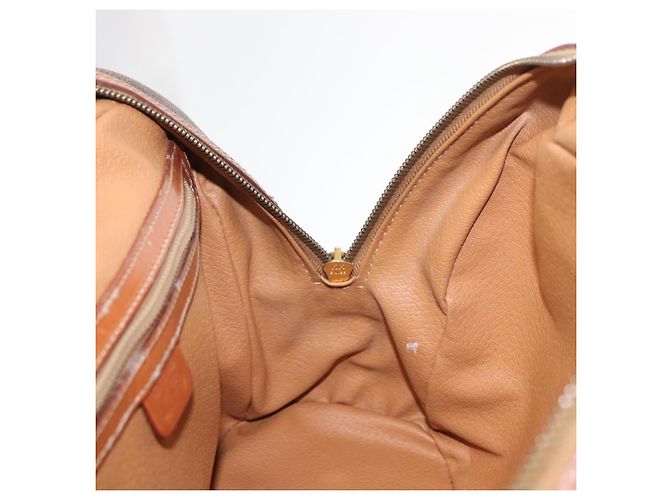 Céline Borsa a mano in tela Macadam CELINE in pelle PVC marrone oro Auth ka213 D'oro - vista 21