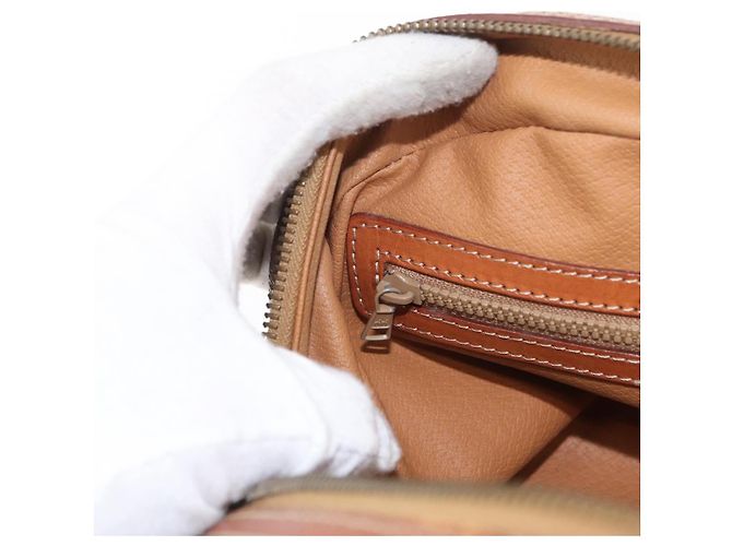 Céline Borsa a mano in tela Macadam CELINE in pelle PVC marrone oro Auth ka213 D'oro - vista 23