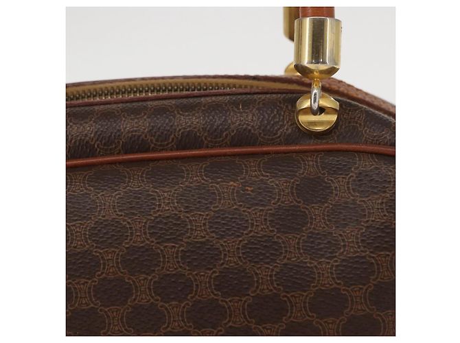 Céline Borsa a mano in tela Macadam CELINE in pelle PVC marrone oro Auth ka213 D'oro - vista 3