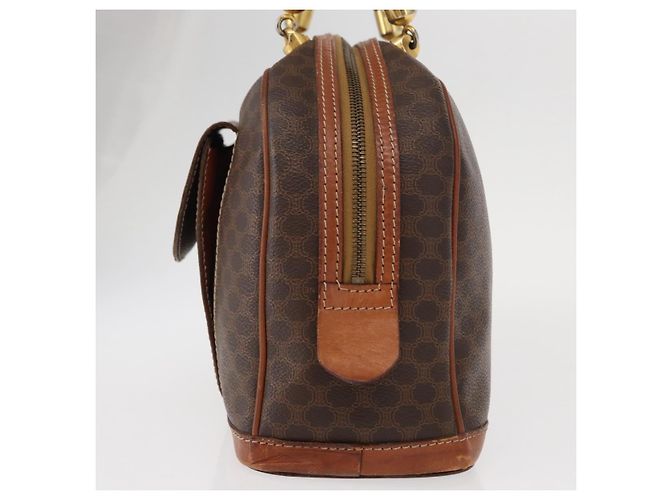 Céline Borsa a mano in tela Macadam CELINE in pelle PVC marrone oro Auth ka213 D'oro - vista 4