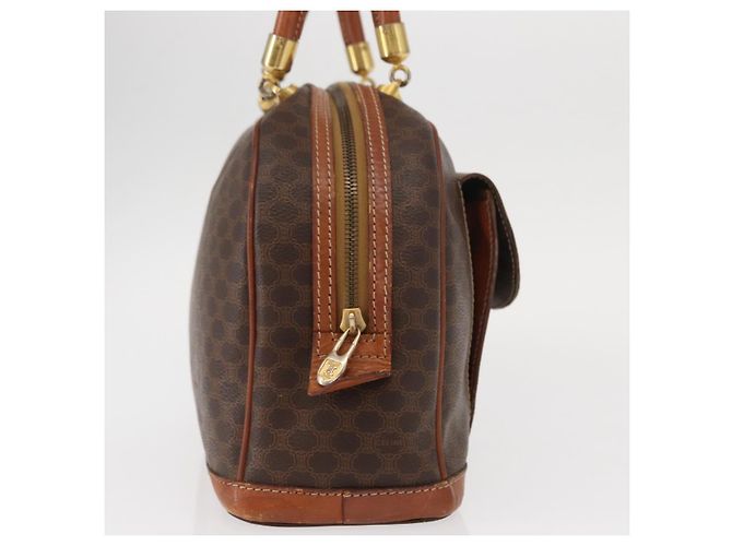 Céline Borsa a mano in tela Macadam CELINE in pelle PVC marrone oro Auth ka213 D'oro - vista 5