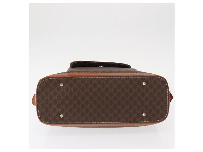 Céline Borsa a mano in tela Macadam CELINE in pelle PVC marrone oro Auth ka213 D'oro - vista 6