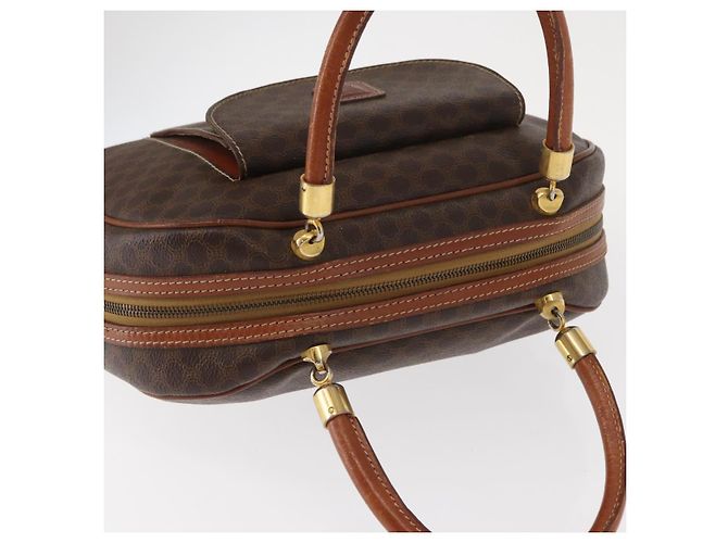 Céline Borsa a mano in tela Macadam CELINE in pelle PVC marrone oro Auth ka213 D'oro - vista 7