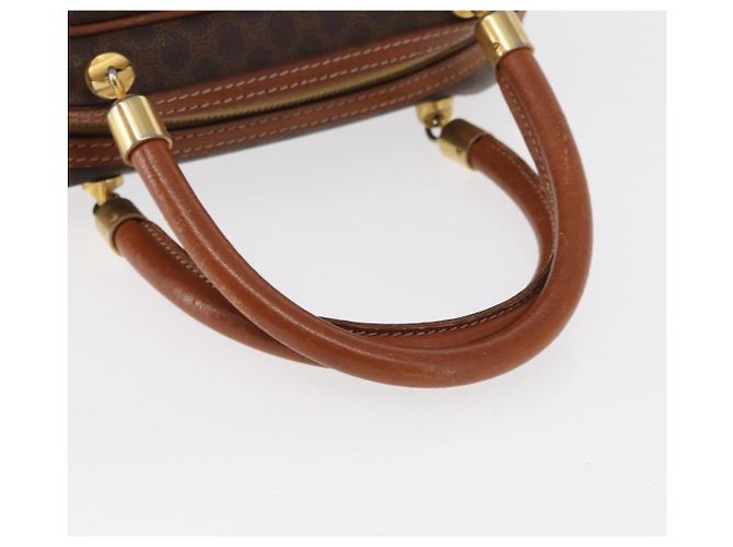 Céline Borsa a mano in tela Macadam CELINE in pelle PVC marrone oro Auth ka213 D'oro - vista 8