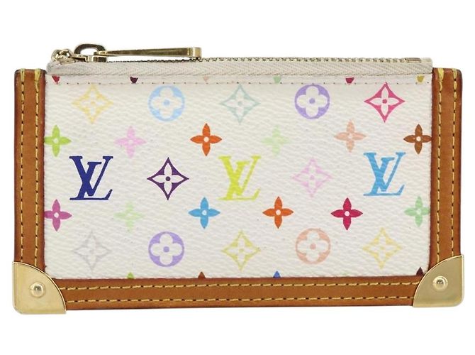 LOUIS VUITTON Monogramm Multicolor Pochette Cles Tasche Weiß M92655 Auth 152662 - Ansicht 13