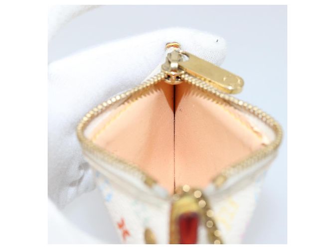 LOUIS VUITTON Monogramm Multicolor Pochette Cles Tasche Weiß M92655 Auth 152662 - Ansicht 17