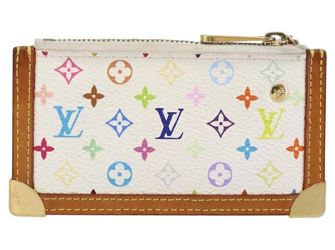 LOUIS VUITTON Monogramm Multicolor Pochette Cles Tasche Weiß M92655 Auth 152662 - Ansicht 2