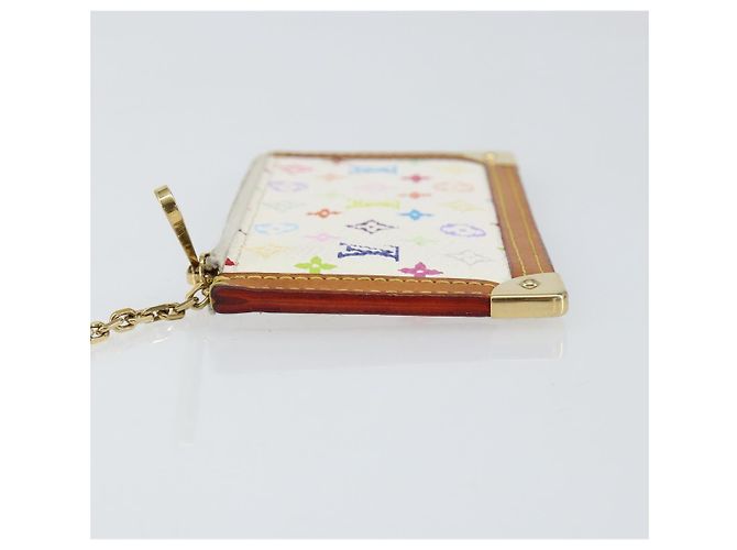 LOUIS VUITTON Monogramm Multicolor Pochette Cles Tasche Weiß M92655 Auth 152662 - Ansicht 4