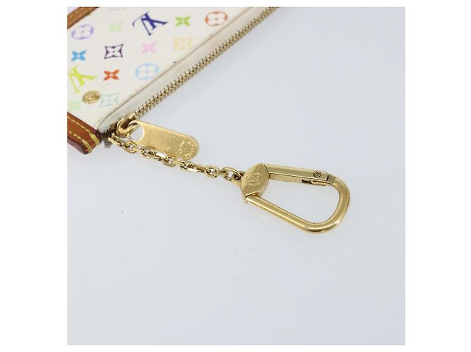 LOUIS VUITTON Monogramm Multicolor Pochette Cles Tasche Weiß M92655 Auth 152662 - Ansicht 8