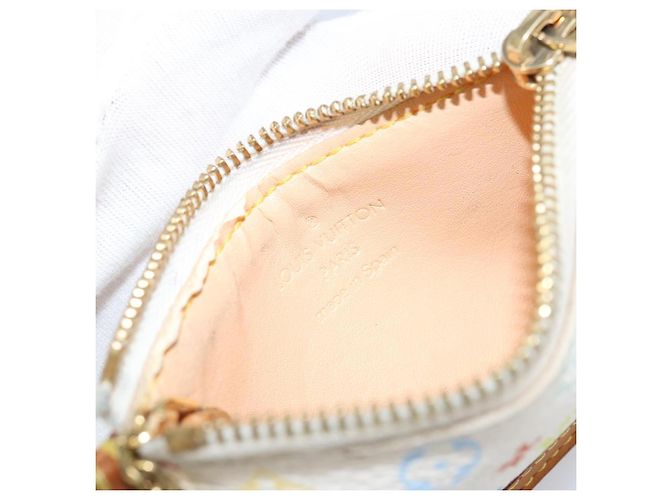LOUIS VUITTON Monogramm Multicolor Pochette Cles Tasche Weiß M92655 Auth 152662 - Ansicht 9
