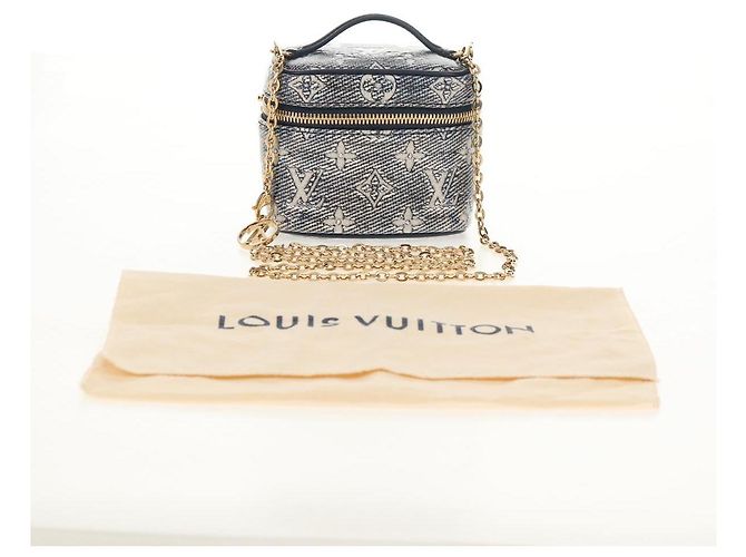 LOUIS VUITTON Monogram Laminierte Jacquard Microvanity Marine M82467 Auth 146365SAM Marineblau - Ansicht 12