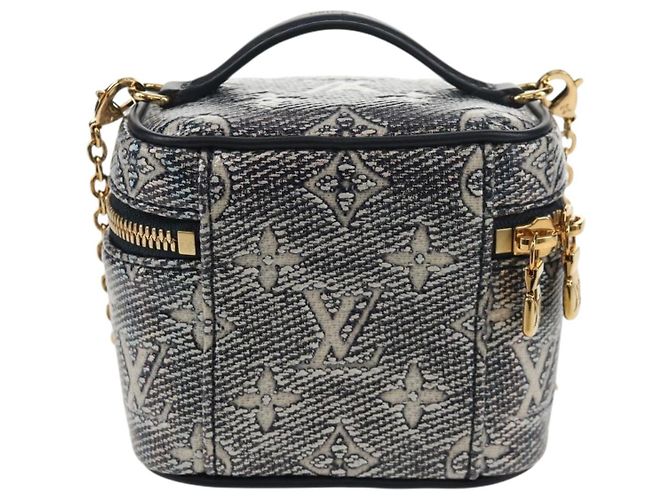 LOUIS VUITTON Monogram Laminierte Jacquard Microvanity Marine M82467 Auth 146365SAM Marineblau - Ansicht 2