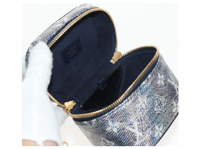 LOUIS VUITTON Monogram Laminierte Jacquard Microvanity Marine M82467 Auth 146365SAM Marineblau - Ansicht 22