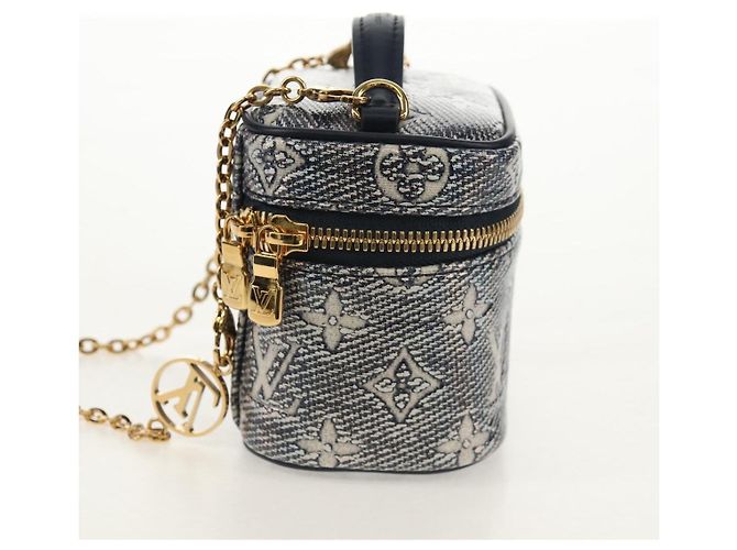 LOUIS VUITTON Monogram Laminierte Jacquard Microvanity Marine M82467 Auth 146365SAM Marineblau - Ansicht 3