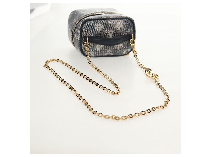 LOUIS VUITTON Monogram Laminierte Jacquard Microvanity Marine M82467 Auth 146365SAM Marineblau - Ansicht 8