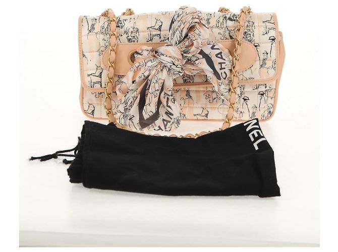 CHANEL Borsa a Spalla Choco Bar con Catena Setosa Rosa Oro CC Auth 144881SAV D'oro - vista 12