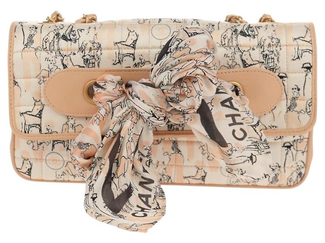 CHANEL Borsa a Spalla Choco Bar con Catena Setosa Rosa Oro CC Auth 144881SAV D'oro - vista 13