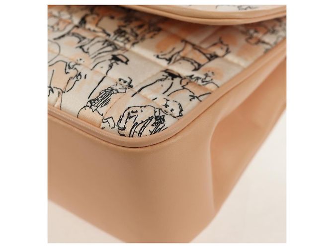 CHANEL Borsa a Spalla Choco Bar con Catena Setosa Rosa Oro CC Auth 144881SAV D'oro - vista 17