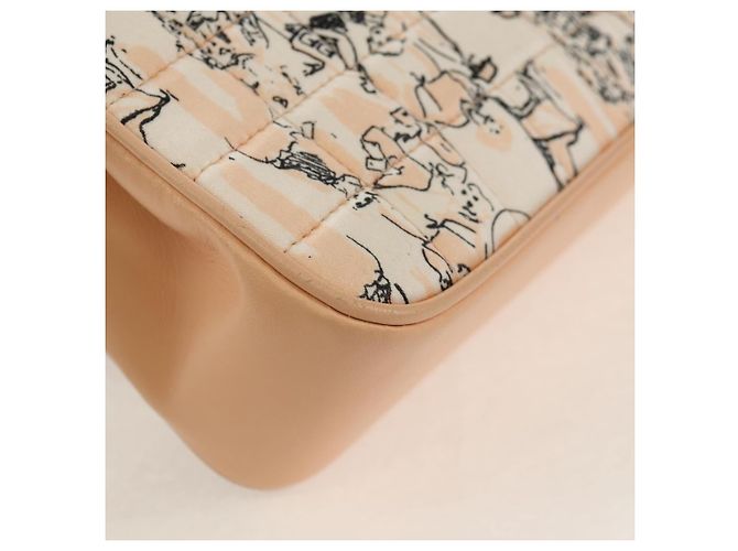 CHANEL Borsa a Spalla Choco Bar con Catena Setosa Rosa Oro CC Auth 144881SAV D'oro - vista 18