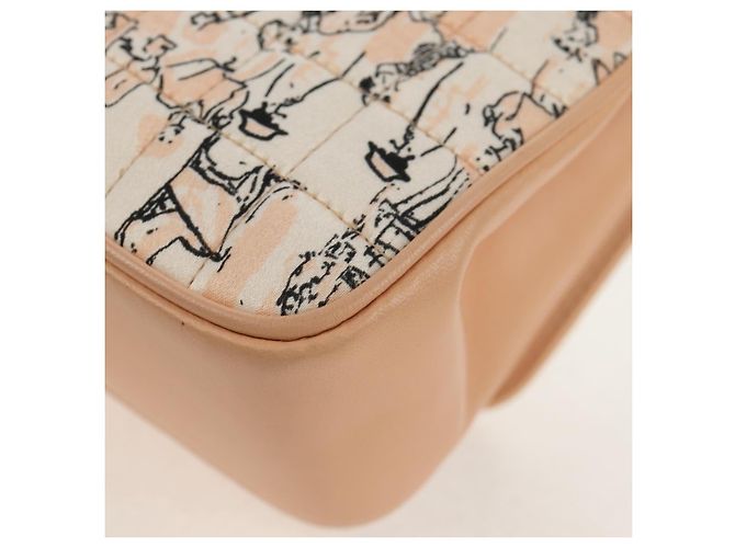 CHANEL Borsa a Spalla Choco Bar con Catena Setosa Rosa Oro CC Auth 144881SAV D'oro - vista 19