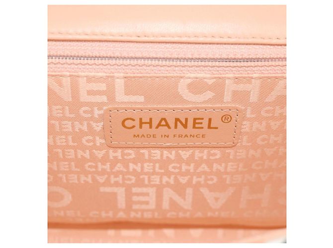 CHANEL Borsa a Spalla Choco Bar con Catena Setosa Rosa Oro CC Auth 144881SAV D'oro - vista 26