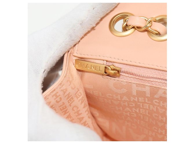 CHANEL Borsa a Spalla Choco Bar con Catena Setosa Rosa Oro CC Auth 144881SAV D'oro - vista 29