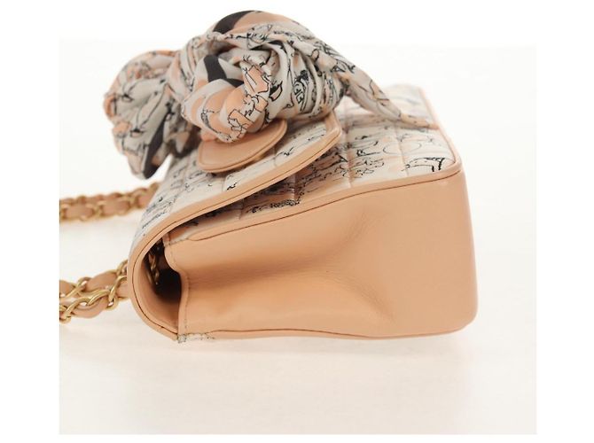 CHANEL Borsa a Spalla Choco Bar con Catena Setosa Rosa Oro CC Auth 144881SAV D'oro - vista 3