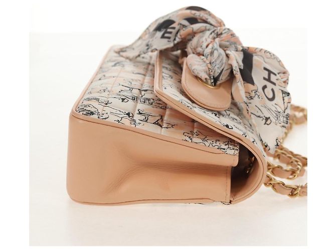 CHANEL Borsa a Spalla Choco Bar con Catena Setosa Rosa Oro CC Auth 144881SAV D'oro - vista 4