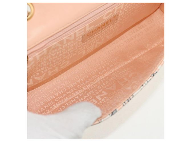 CHANEL Borsa a Spalla Choco Bar con Catena Setosa Rosa Oro CC Auth 144881SAV D'oro - vista 9