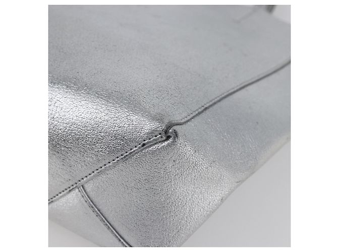 Céline CELINE Handtasche aus Leder 2-in-1 Weiß Silber Authentisch BA8030 - Ansicht 10