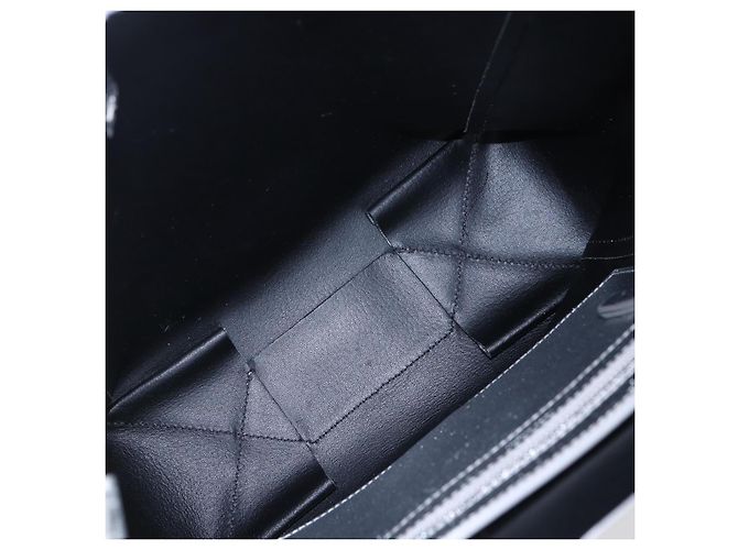 Céline CELINE Handtasche aus Leder 2-in-1 Weiß Silber Authentisch BA8030 - Ansicht 11